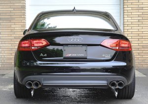 Audi A4 Performance Exhaust - Rear - AWE Tuning - Cat-Back Touring Edition, Quad Tip - Polished Silver - `08-`16
